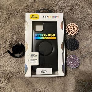Otter box for iPhone 11 with interchangeable pop sockets and vent clip